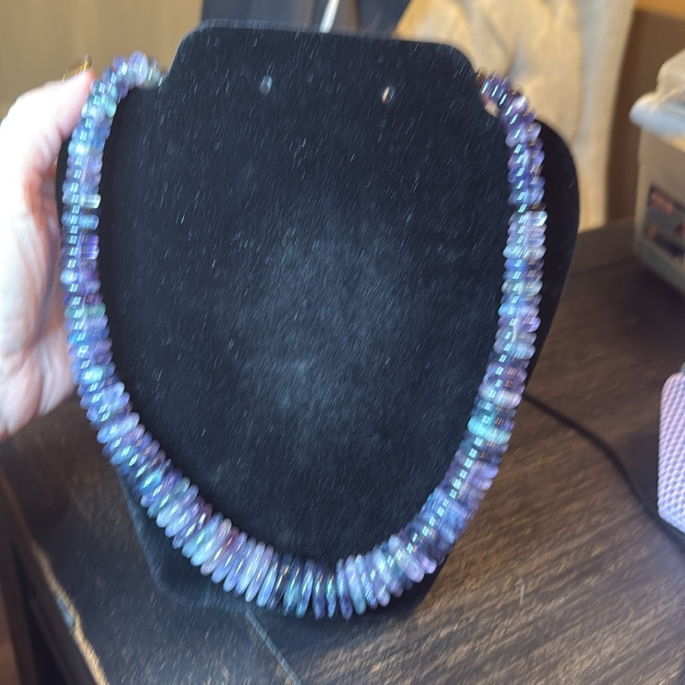 Fluorite Gemstone Statement Necklace - image 2